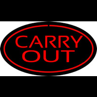 Carry Out Oval Red Neonskylt