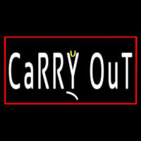 Carry Out With Red Border Neonskylt