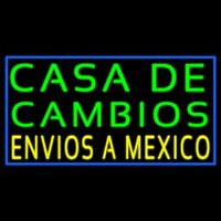 Casa De Cambios Envois A Me ico Blue Border Neonskylt