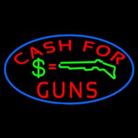 Cash For Guns Blue Border Neonskylt