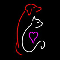 Cat Dog Logo Pet Clinic Neonskylt