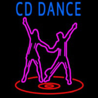 Cd With Dancing Couple Neonskylt