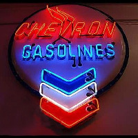 Chevron Gasoline Neonskylt