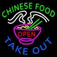 Chinese Food Open Take Out Neonskylt