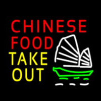 Chinese Food Take Out Boat Neonskylt