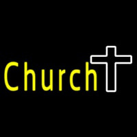 Church With Cross Neonskylt