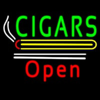 Cigars Logo Open White Line Neonskylt