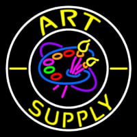 Circle Art Supply With Logo Neonskylt
