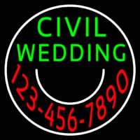 Circle Civil Wedding With Phone Number Neonskylt
