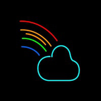 Cloud With Rainbow Neonskylt