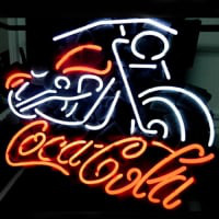 Coca Cola Coke Motorcycle Öl Bar Öppet Neonskylt