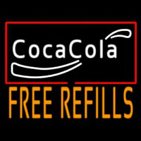 Coca Cola Free Refills Neonskylt