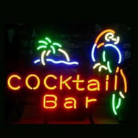 Cocktail Bar Parrot Öl Bar Öppet Neonskylt