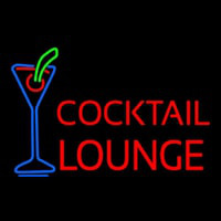 Cocktail Lounge With Martini Glass Neonskylt
