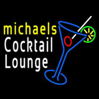 Cocktail Lounge With Martini Glass Neonskylt
