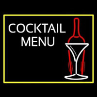 Cocktail Menu With Bottle Neonskylt