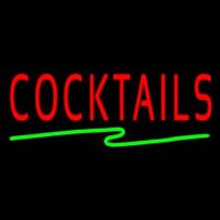 Cocktail with Zigzag Line Neonskylt