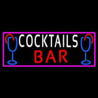 Cocktails Bar With Glass Neonskylt