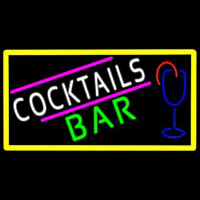Cocktails Bar With Glass Real Neon Glass Tube Neonskylt