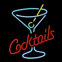 Cocktails Martini .  Glas Logo Öl Bar Neonskylt Julklapp Snabb Leverans