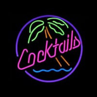 Cocktails Öl Bar Öppet Neonskylt