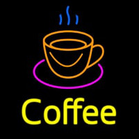 Coffee Cup With Yellow Coffee Neonskylt