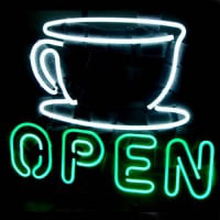 Coffee Shop Open Sign Öl Bar Neonskylt