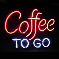 Coffee To Go Restaurant Sign Öl Bar Neonskylt