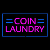 Coin Laundry With Blue Border Neonskylt
