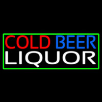 Cold Beer Liquor With Green Border Neonskylt