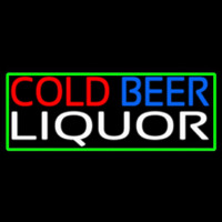Cold Beer Liquor With Green Border Neonskylt