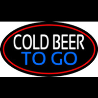 Cold Beer To Go Oval With Red Border Neonskylt