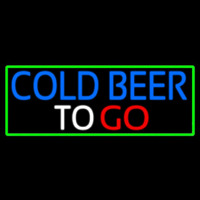 Cold Beer To Go With Green Border Neonskylt