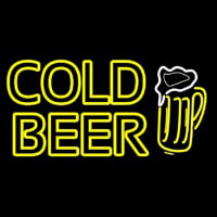 Cold Beer With Beer Mug Neonskylt