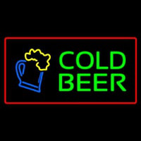Cold Beer with Red Border Neonskylt