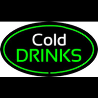 Cold Drinks Oval Green Neonskylt