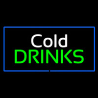 Cold Drinks Rectangle Blue Neonskylt