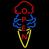 Cone Ice Cream Open Neonskylt