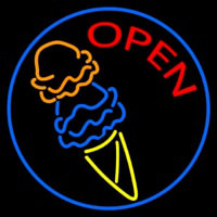 Cone Ice Cream Open Neonskylt