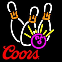 Coors Bowling Neon White Pink Neonskylt