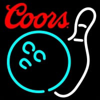 Coors Bowling Neon White Sign Neonskylt