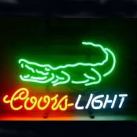 Coors Crocodile Öl Bar Öppet Neonskylt