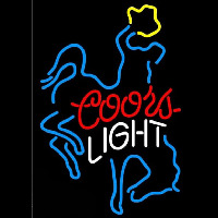 Coors Light Bucking Bronco Beer Sign Neonskylt