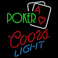 Coors Light Green Poker Neonskylt