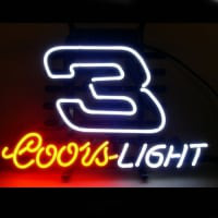 Coors Nascar #3 Dale Earnhardt Öl Bar Öppet Neonskylt