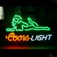 Coors Nude Girl Öl Bar Öppet Neonskylt