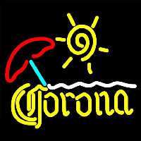 Corona Beach Sun Umbrella On Sand Beer Sign Neonskylt