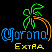 Corona E tra Curved Palm Tree Beer Sign Neonskylt