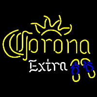 Corona E tra Flip Flops Beer Sign Neonskylt