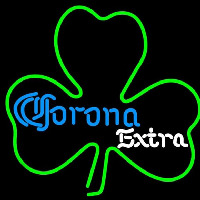 Corona E tra Green Clover Beer Sign Neonskylt